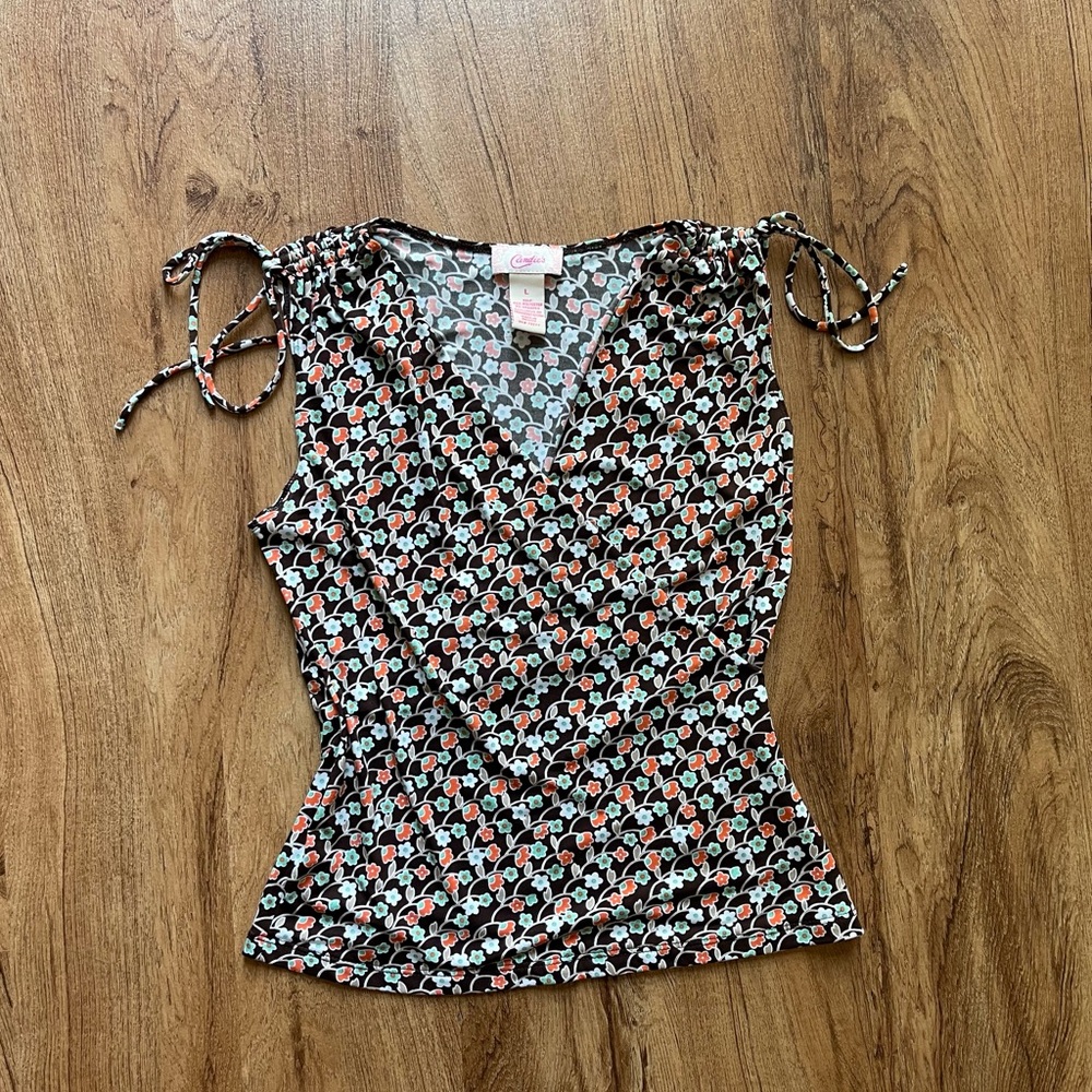 Vtg Y2K Retro Floral Coquette Candie’s Tank Women’s size L
